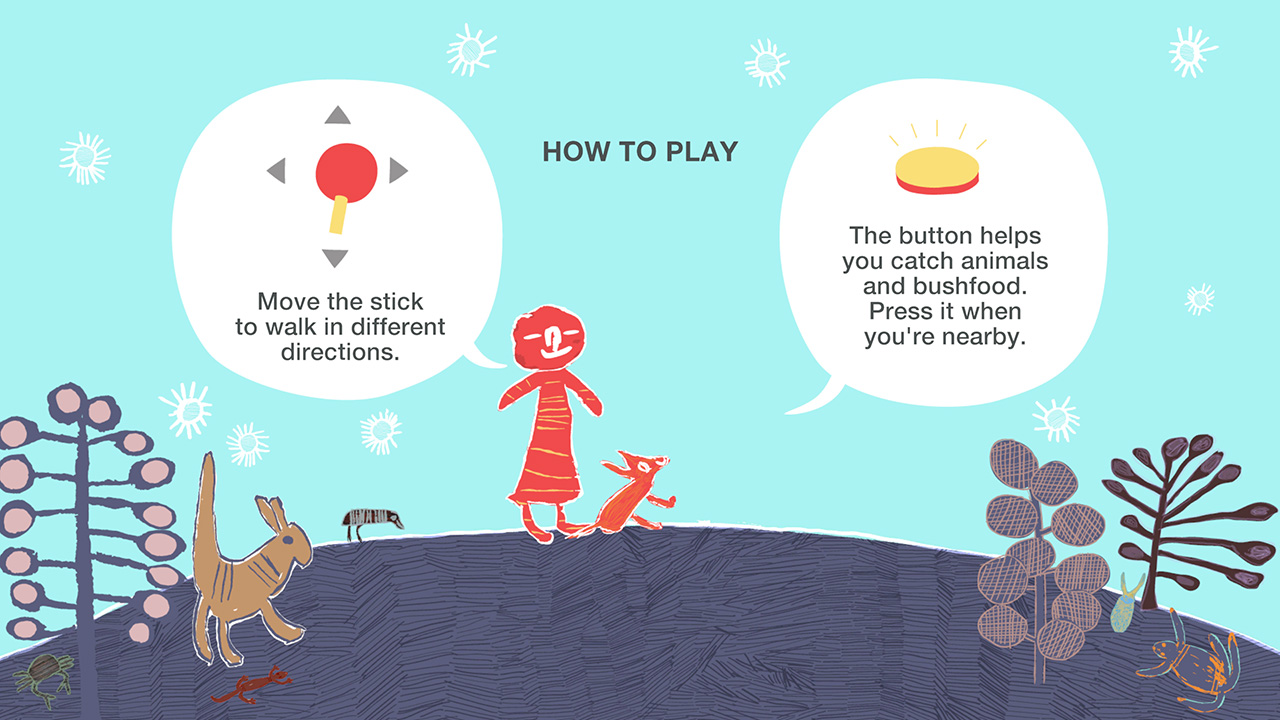 Tutorial screen of A Walk in the Bush.