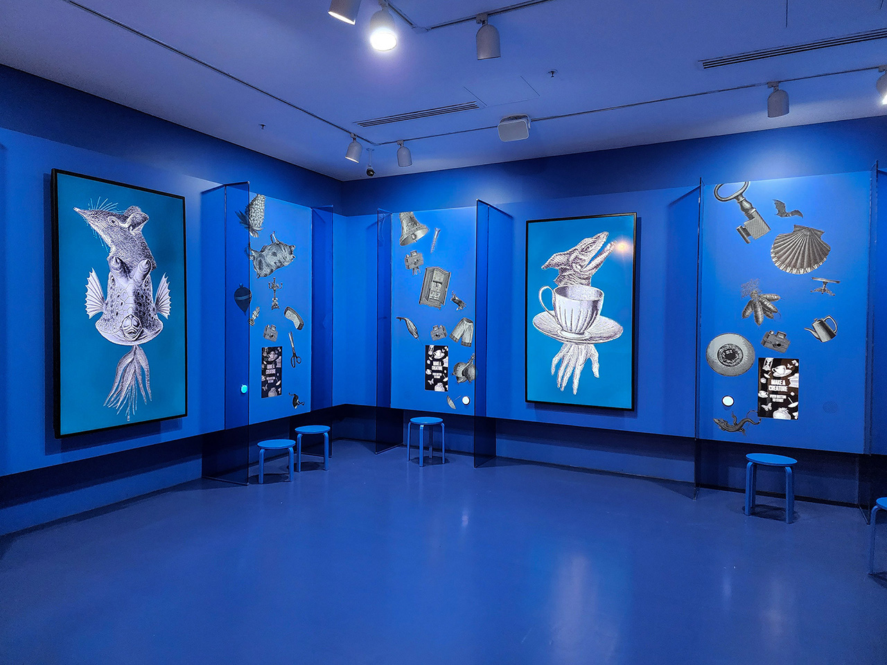 Wide shot of the Make a Creature exhibit.