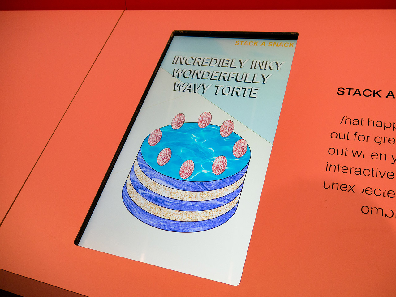 Cake reveal screen for Stack a Snack.