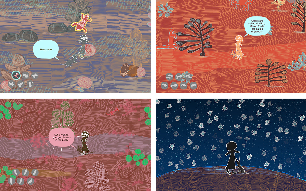 Screen captures of A Walk in the Bush.