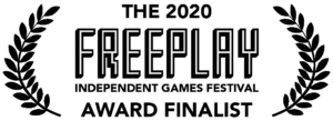Mono black version of the Freeplay Award 2020 finalist banner.