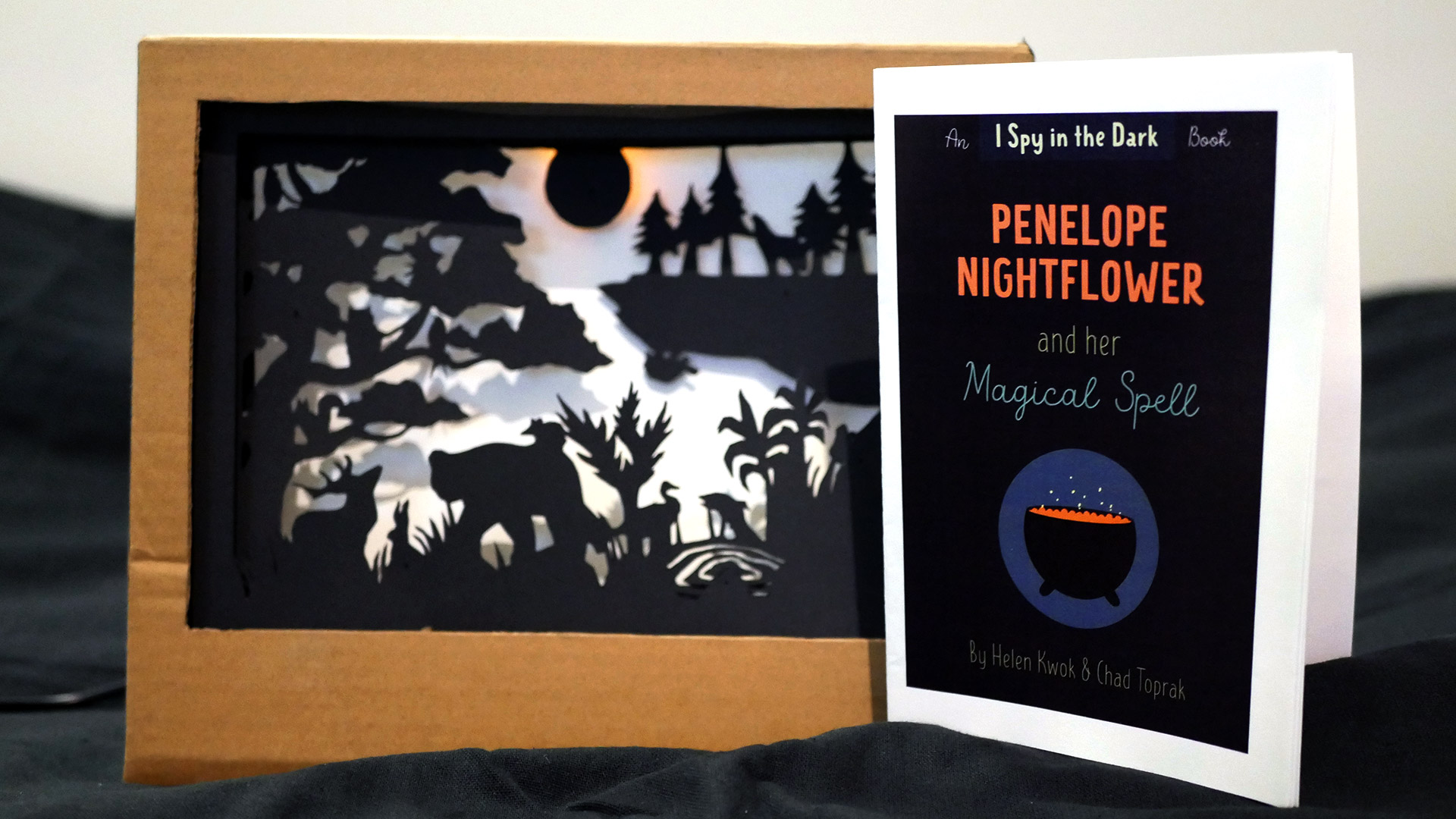 I Spy in the Dark diorama and book.