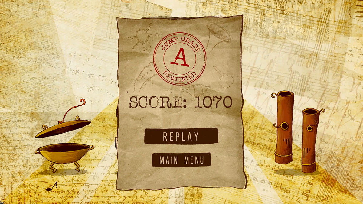 Screenshot of the Jump Jump Band ending score screen.