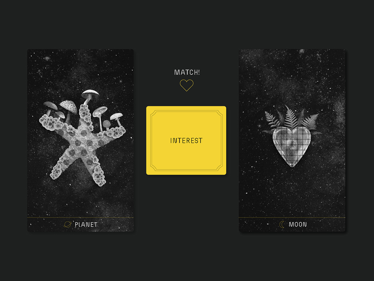 An example of a moon and planet matching based on interest.