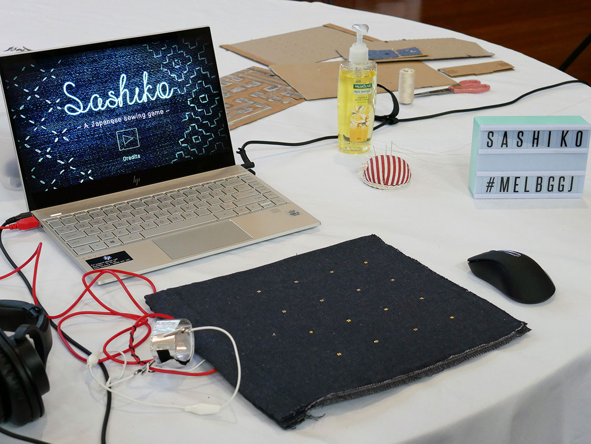 Close-up of the Sashiko booth at the Play Party.