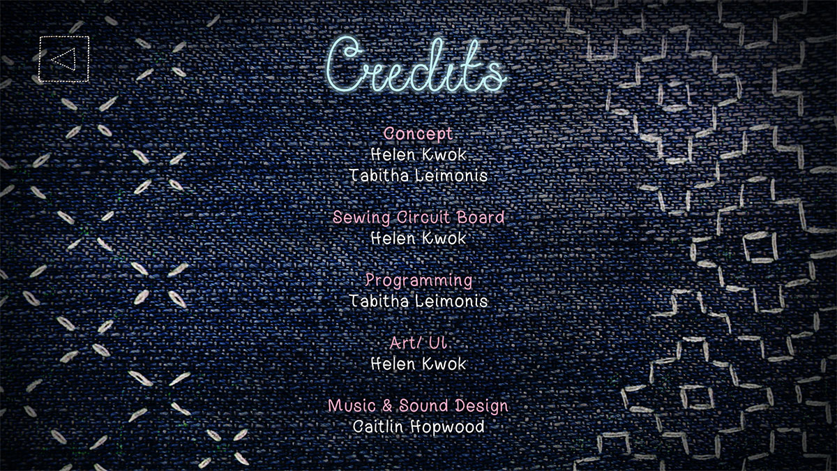 Credits screen of Sashiko game.