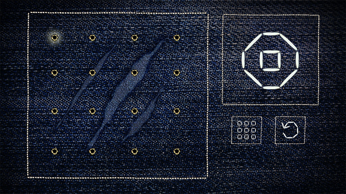 Play screen of the Sashiko game.