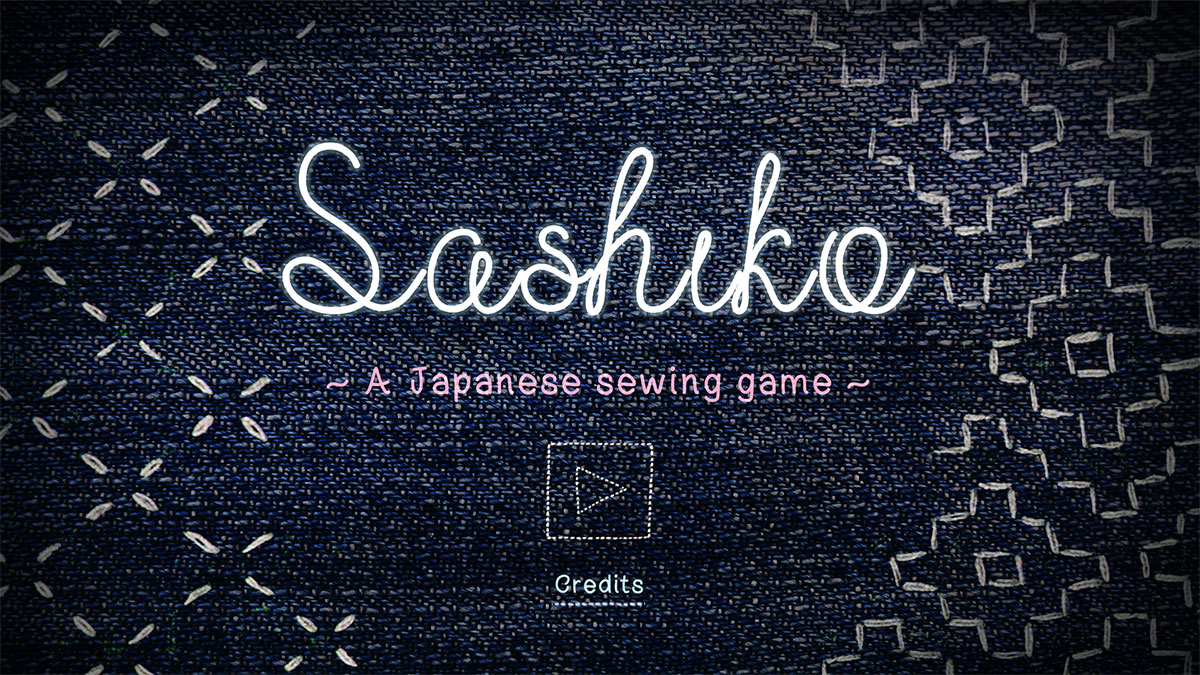 Title screen of the Sashiko game.