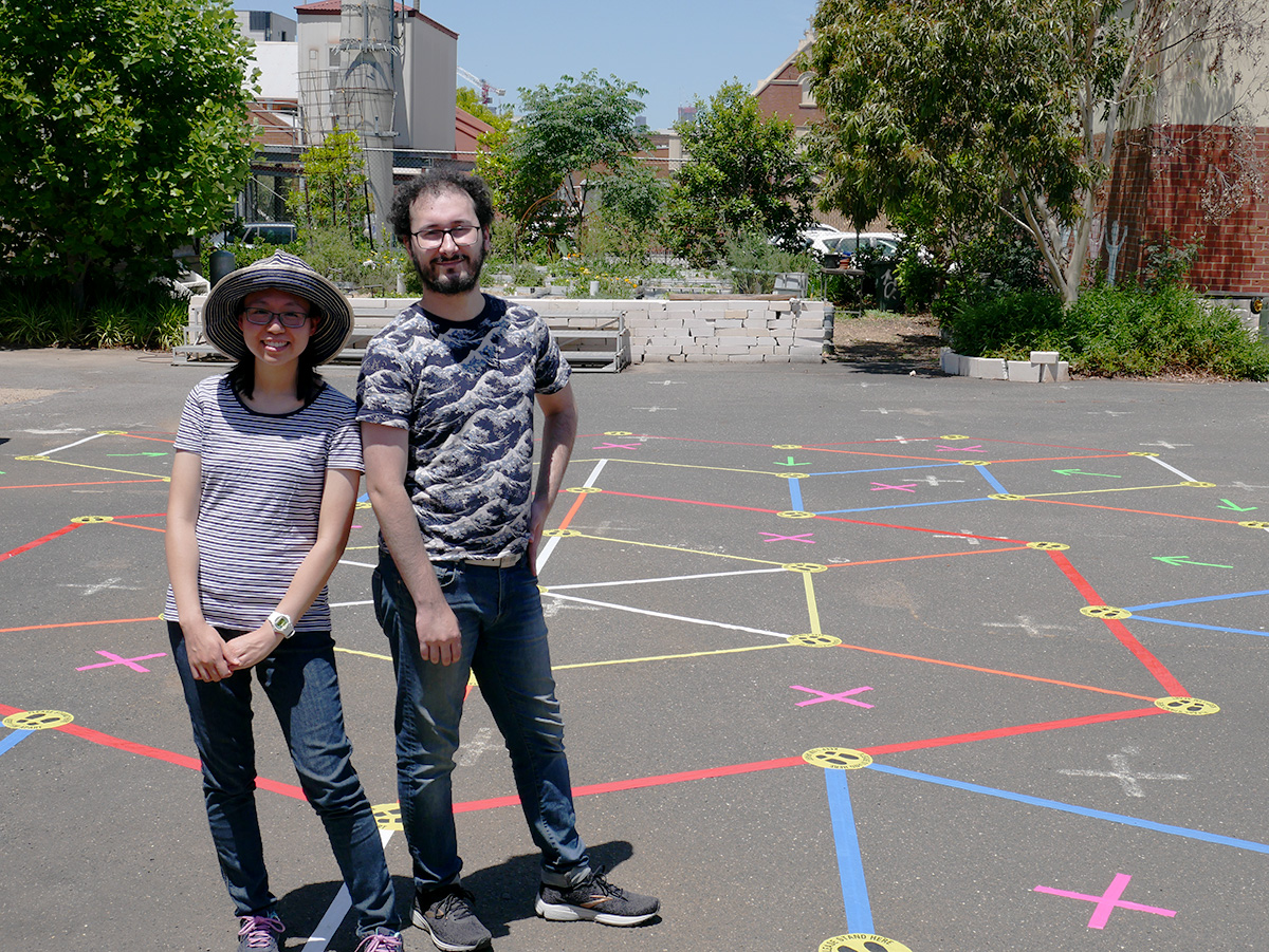 Artists of Street Tape Games, Helen Kwok and Chad Toprak.
