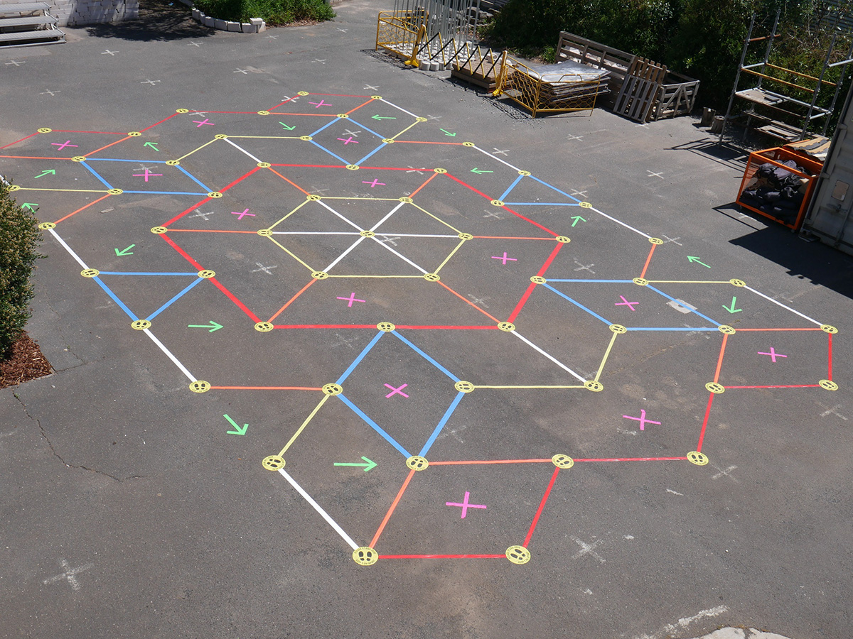 Wide shot of Street Tape Games installation.